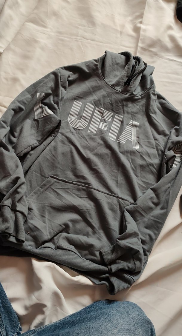 Gri Erkek Sweatshirt, Rahat Kesim, Baskılı - Görsel 4