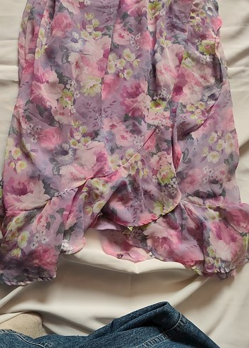 Pembe çiçekli Pinterest elbise - Görsel 3