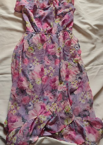 Pembe çiçekli Pinterest elbise - Görsel 5