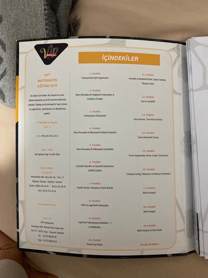 AYT Matematik Eğitim Seti - 19 Fasikül - Görsel 2