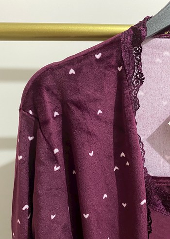 Bordo Uzun Kollu V Yaka Sabahlığı - Görsel 6