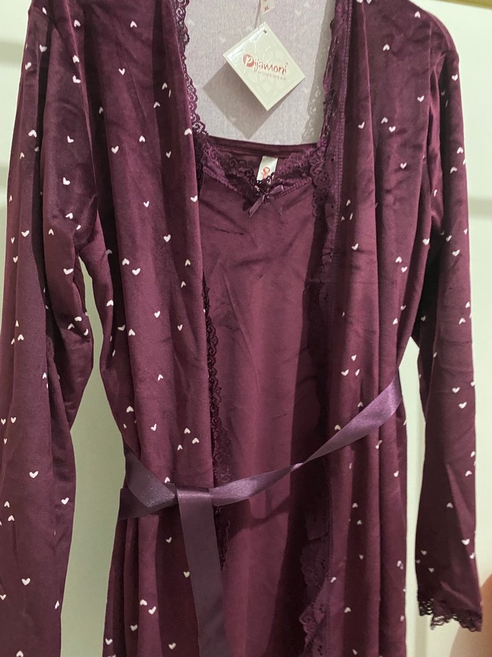 Bordo Uzun Kollu V Yaka Sabahlığı - Görsel 3