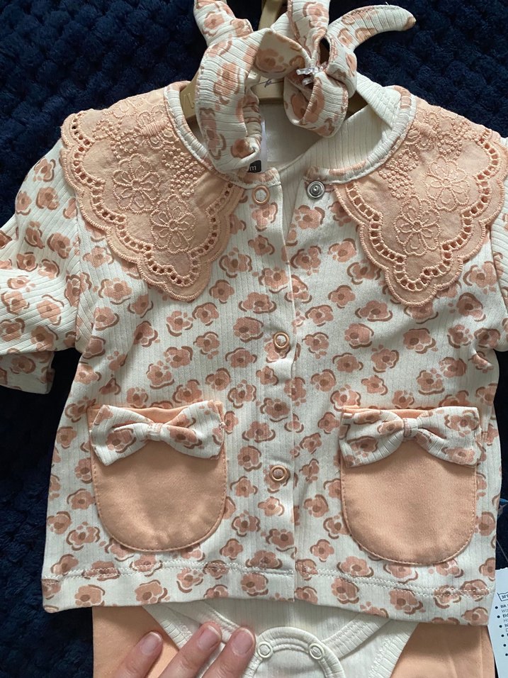 Nazar Bebek Dantel Detaylı Nakışlı Tulum - Görsel 2