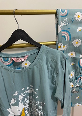 Mavi Baskılı Uzun Kollu Kadın Tişört - Görsel 5