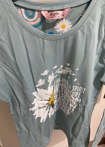 Mavi Baskılı Uzun Kollu Kadın Tişört - Görsel 4