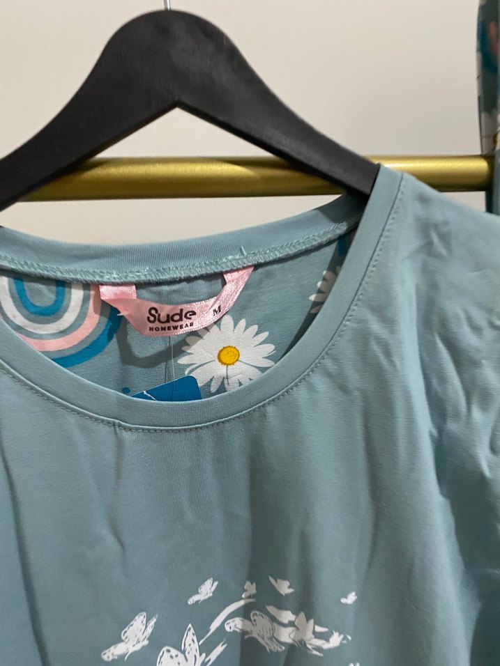 Mavi Baskılı Uzun Kollu Kadın Tişört - Görsel 2