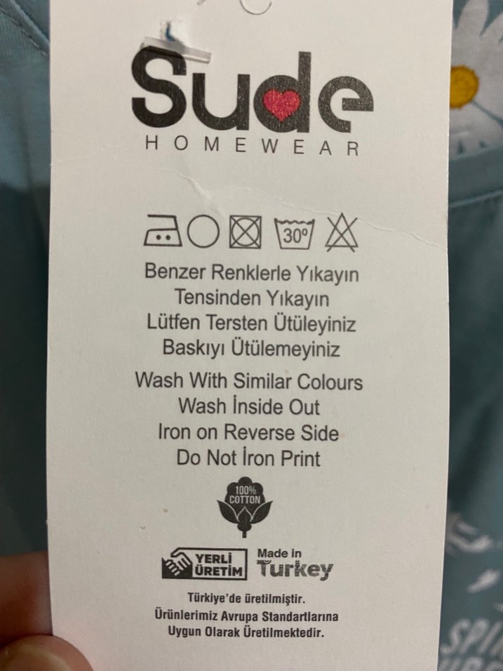 Mavi Baskılı Uzun Kollu Kadın Tişört - Görsel 3