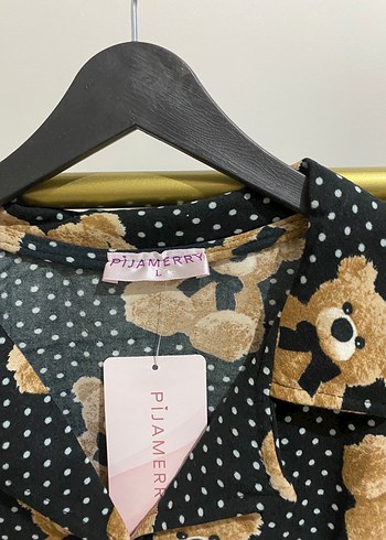 Kahverengi Baskılı Mini Kadın Pijama Takımı - Görsel 6