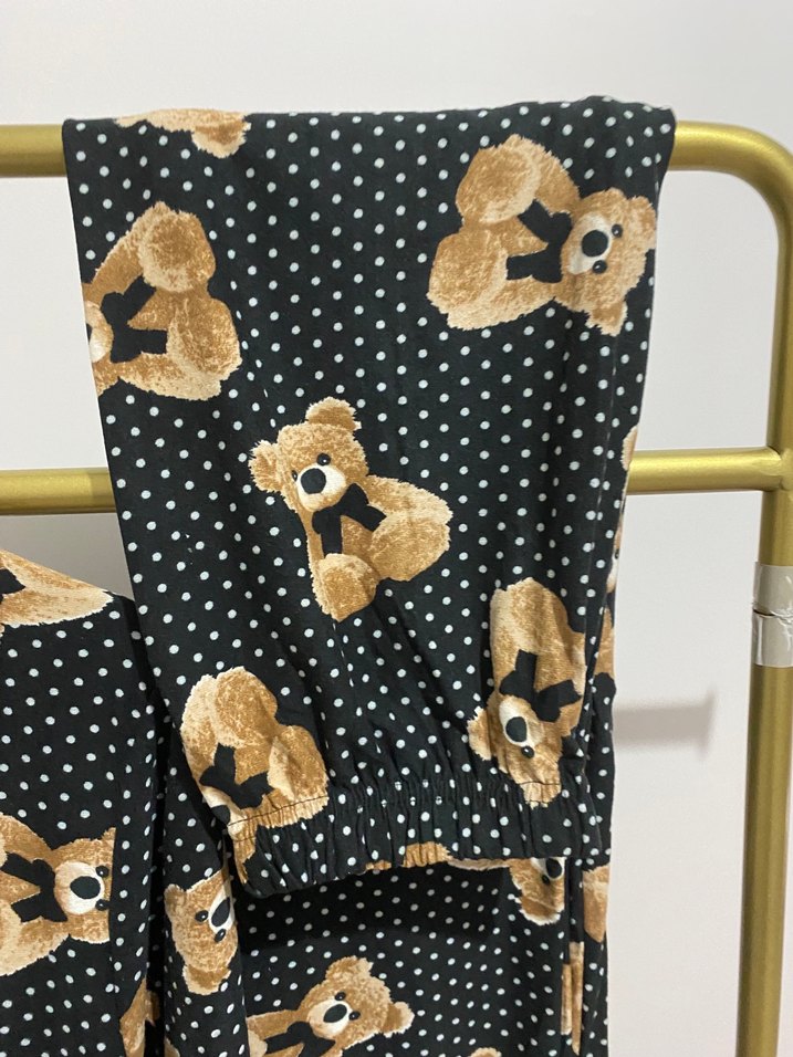 Kahverengi Baskılı Mini Kadın Pijama Takımı - Görsel 4