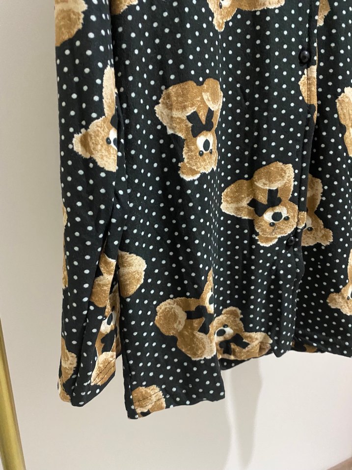 Kahverengi Baskılı Mini Kadın Pijama Takımı - Görsel 3