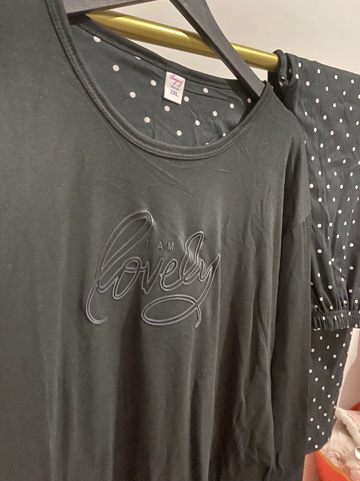 Siyah Uzun Kollu pijama takımı - Görsel 2