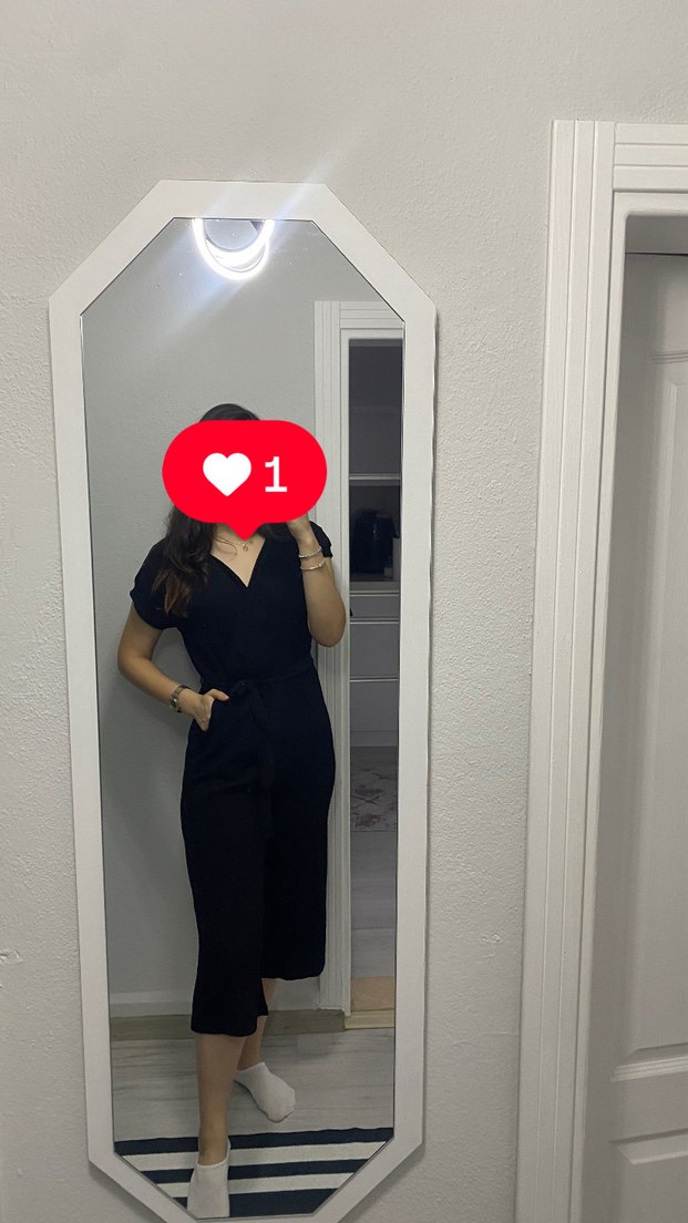 Drapeli Siyah Hamile Tulum - Görsel 4