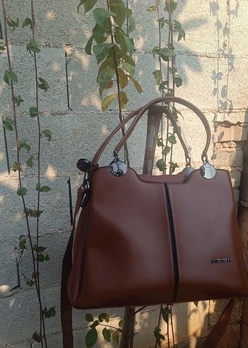 Kahverengi Deri Tokalı Kadın Çanta - Görsel 7