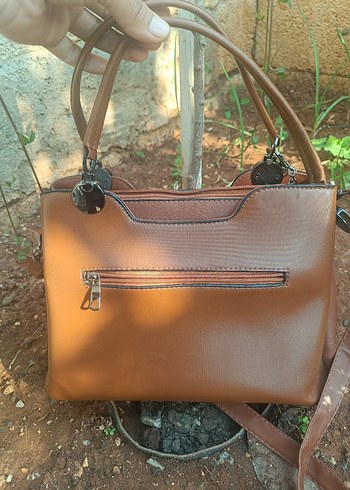 Kahverengi Deri Tokalı Kadın Çanta - Görsel 2