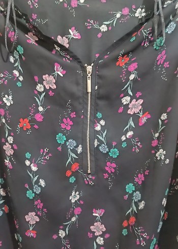 Çiçek Desenli Straplez Uzun Kollu Bluz - Görsel 8