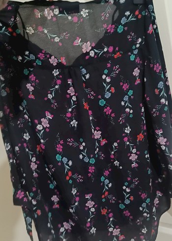 Çiçek Desenli Straplez Uzun Kollu Bluz - Görsel 6