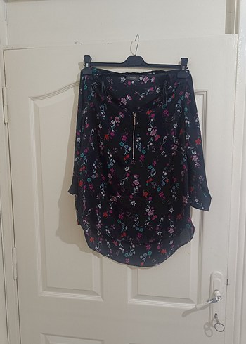 Çiçek Desenli Straplez Uzun Kollu Bluz - Görsel 5