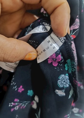 Çiçek Desenli Straplez Uzun Kollu Bluz - Görsel 7