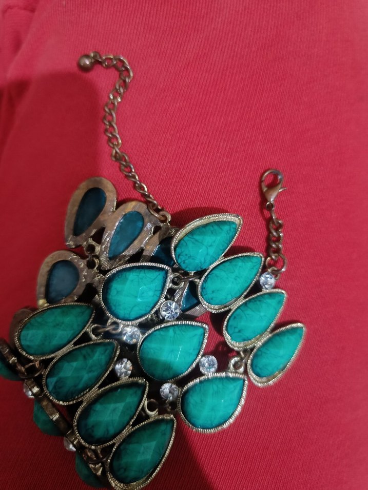 Parlak Turkuaz Boncuklu Bohem Bileklik - Görsel 3