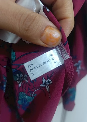 Bordo Desenli Bohem Hamile Bluzu - Görsel 5