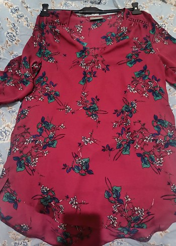 Bordo Desenli Bohem Hamile Bluzu - Görsel 2