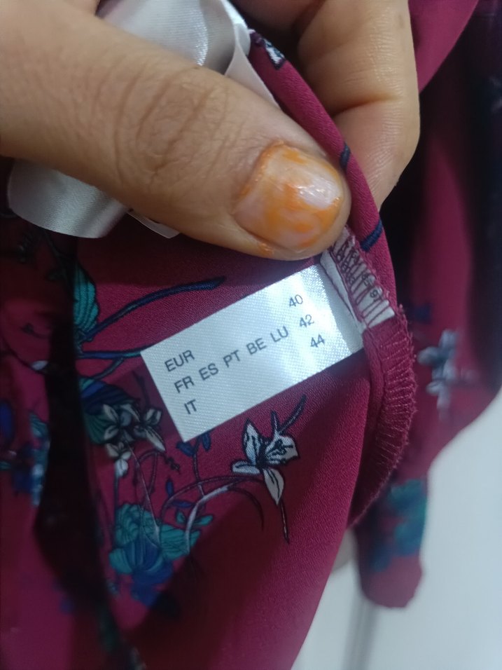 Bordo Desenli Bohem Hamile Bluzu - Görsel 5