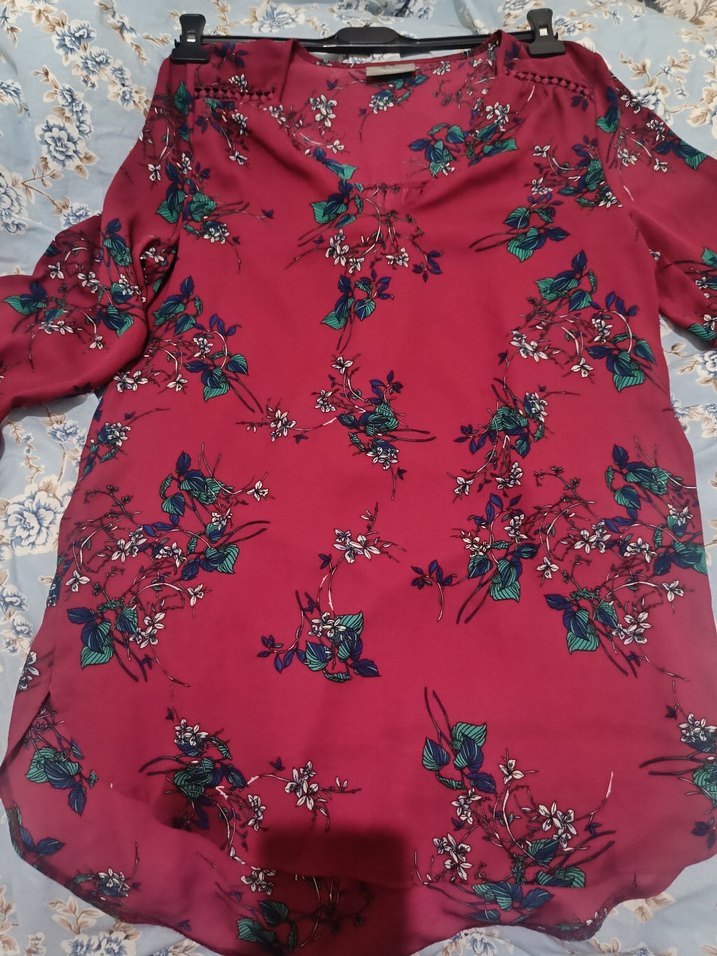 Bordo Desenli Bohem Hamile Bluzu - Görsel 2