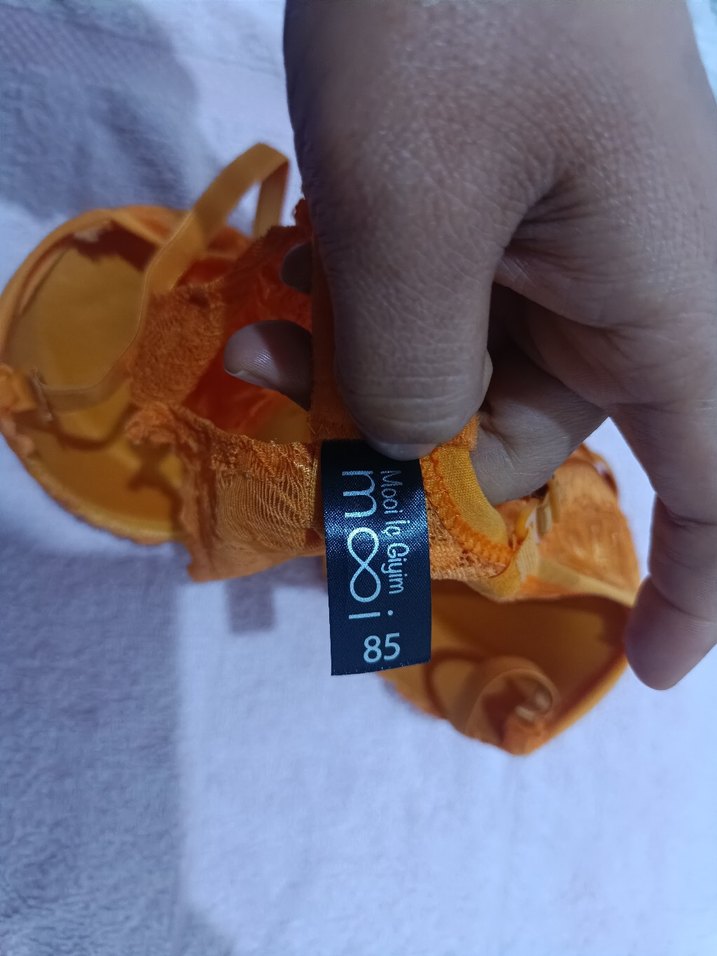 Turuncu Nakışlı Mini Bohem Sütyen - Görsel 4