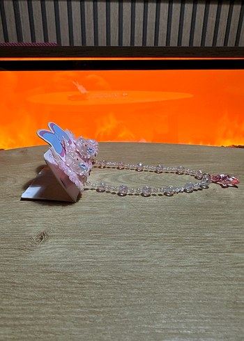 Renkli Boncuklu Pembe Kanatlı bebek toka - Görsel 2