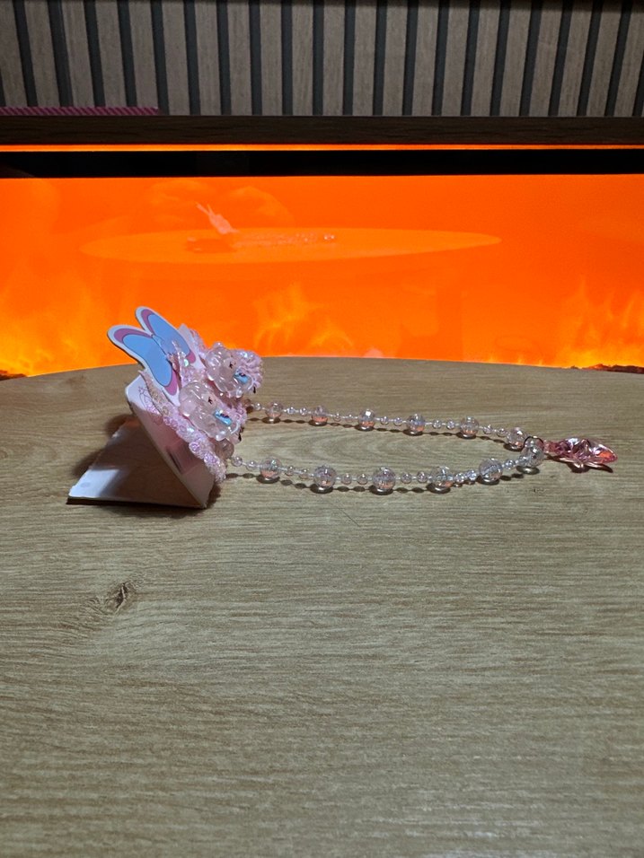 Renkli Boncuklu Pembe Kanatlı bebek toka - Görsel 2