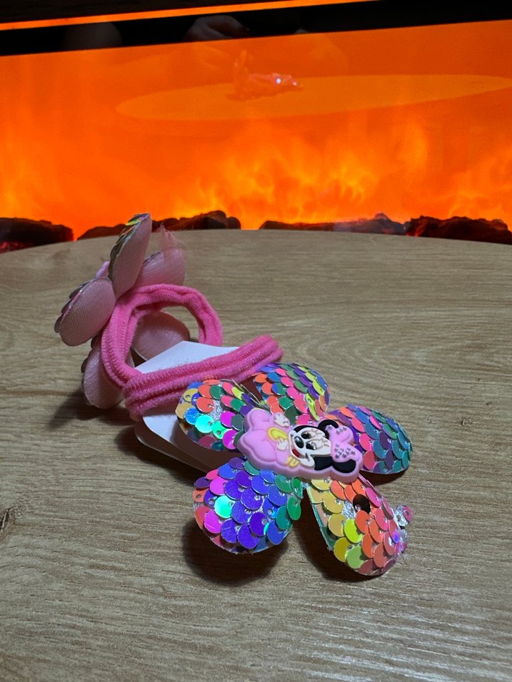 Renkli Simli Çiçek Desenli Çocuk Toka - Görsel 2