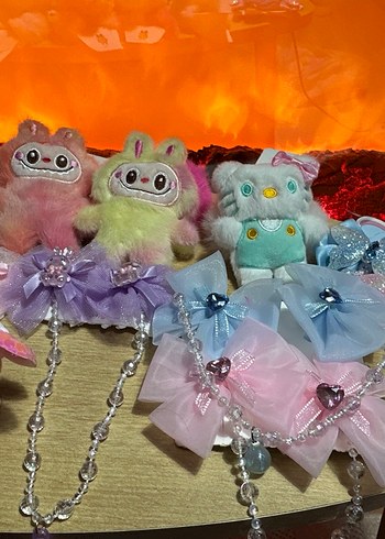 Boncuklu, Pastel Renkli Tie-Dye Saç Aksesuarları - Görsel 3