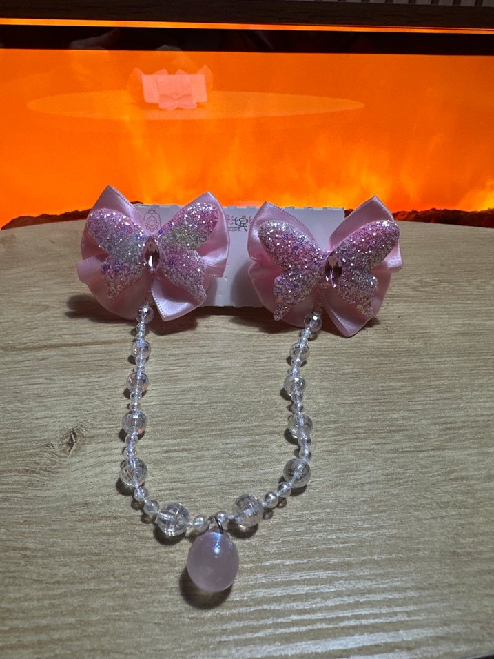 Pembe Fiyonk Detaylı Çocuk Toka - Görsel 2