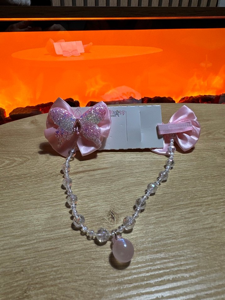 Pembe Fiyonk Detaylı Çocuk Toka - Görsel 4