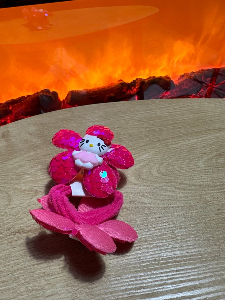 Pembe Boncuklu Hello Kitty Çocuk Toka - Görsel 2