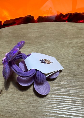 Boncuklu Mor Çiçekli Çocuk Toka - Görsel 2