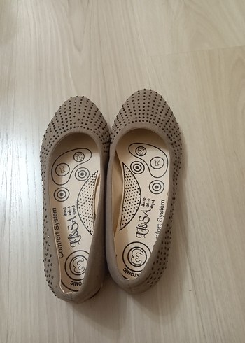 Kahverengi Gri Desenli Kadın Babet