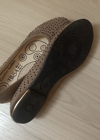 38 Beden kahverengi Renk Kahverengi Gri Desenli Kadın Babet