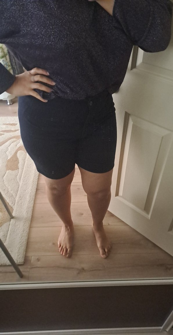 Siyah Kadın Bermuda Şort - Görsel 3