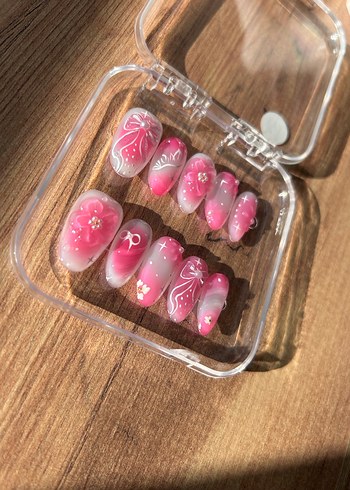 Pastel Pembe Takma Tırnak Seti S Beden - Görsel 3
