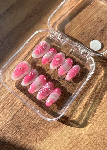 Pastel Pembe Takma Tırnak Seti S Beden - Görsel 2