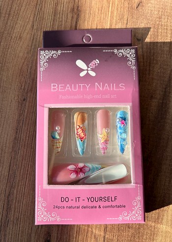 Pastel Renkli Deniz Temalı 24lü Tırnak Seti - Görsel 4