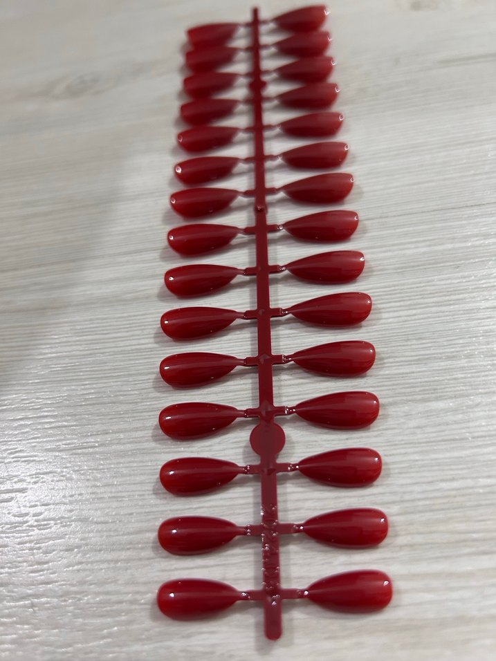 Kırmızı Damla Şeklinde Takma Tırnak Seti - Görsel 3