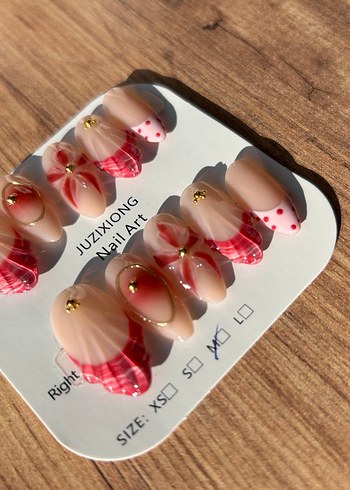 Pembe Desenli Takma Tırnak Seti - Görsel 3