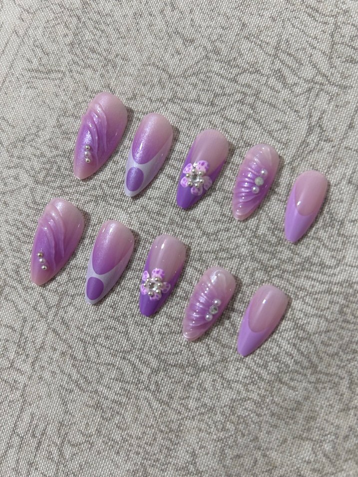 24lü Mor Takma Tırnak Seti - Görsel 2