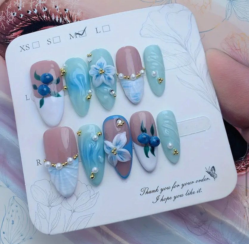 10lu S Beden Takma Tırnak Seti - Görsel 5