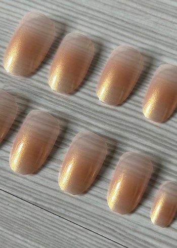 Parlak Bej Takma Tırnak Seti - Görsel 4