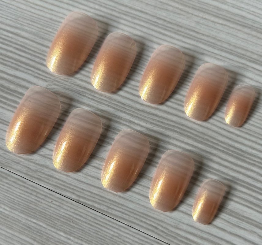 Parlak Bej Takma Tırnak Seti - Görsel 4