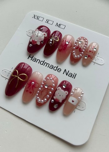 10lu S Beden Takma Tırnak Seti - Görsel 4