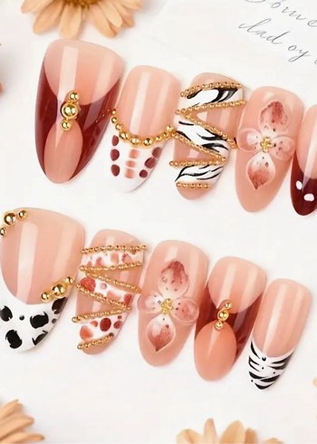 10lu S Beden Takma Tırnak Seti - Görsel 2